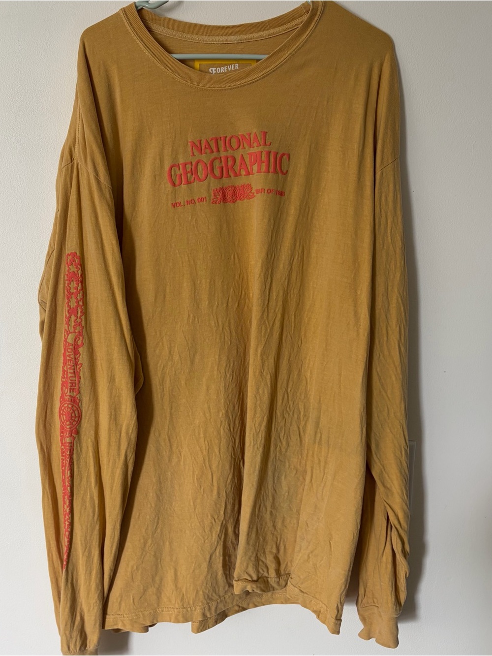National Geographic X Parks Project Puffy Print Long Sleeve, XXL mustard yellow